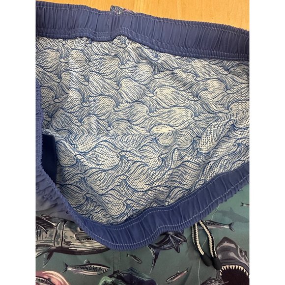 Peter Millar Men's NWT Ocean Traffic Swim Trunks Shark Fish Island Blue … - Picture 4 of 9